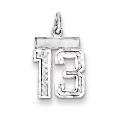 Number 13 Charm Sterling Silver QSN13, MPN: QSN13, 883957120393