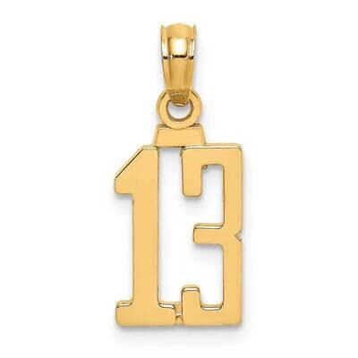 13 Block Style Charm 14k Gold NU13, MPN: NU13, 637218101207
