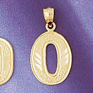 Dazzlers Jewelry Number 0 Zero Pendant Necklace Charm Bracelet in Yellow, White or Rose Gold 95090,…