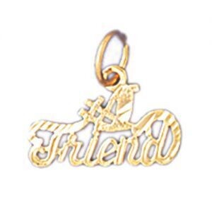 Dazzlers Jewelry Number One Friend Pendant Necklace Charm Bracelet in Yellow, White or Rose Gold 10…