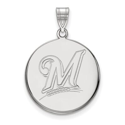 Milwaukee Brewers Large Disc Pendant Sterling Silver SS015BRE, MPN: SS015BRE, 886774627427