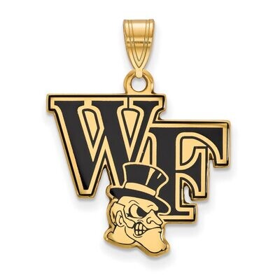 Wake Forest University Large Enamel Pendant Gold-plated Silver GP052WFU, MPN: GP052WFU, 886774948317