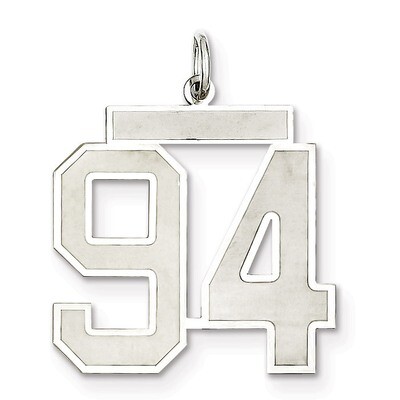 Pendant Number 94 Satin Sterling Silver Large QPP94, MPN: QPP94, 191101282331