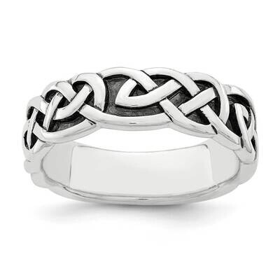 Celtic Knot Band Sterling Silver Antiqued QR6900, MPN: QR6900, 886774015330