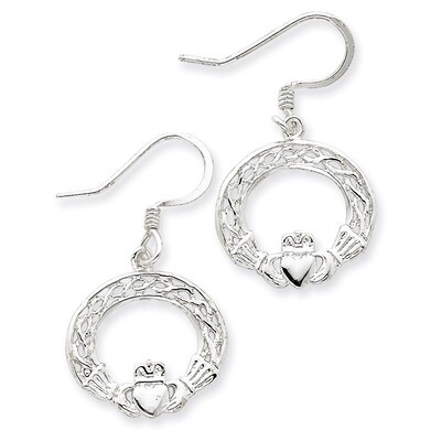Celtic Knot Claddagh Earrings Sterling Silver QE4166, MPN: QE4166, 886774112954