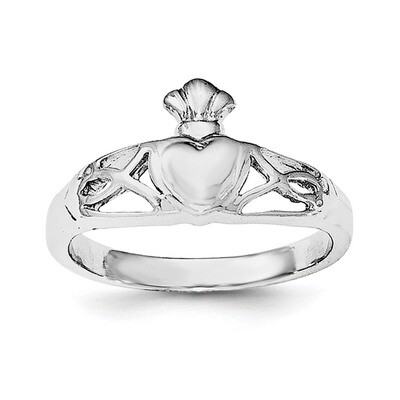Celtic Ring Sterling Silver Rhodium-plated Polished QR6193, MPN: QR6193,