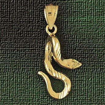 Dazzlers Jewelry Snake Pendant Necklace Charm Bracelet in Yellow, White or Rose Gold 2413, MPN: DZ-…