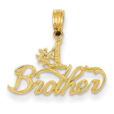 #1 Brother Pendant 14k Gold D3982, MPN: D3982, 637218025640