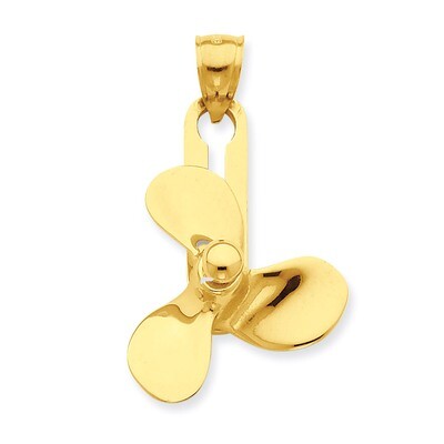 Moveable 3 Blade Propeller Pendant 14k Gold D4161, MPN: D4161, 637218066971