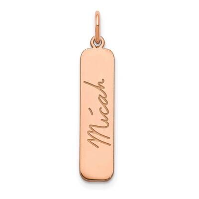 Signature Bar Charm Sterling Silver Rose-plated XNA1355RP, MPN: XNA1355RP,