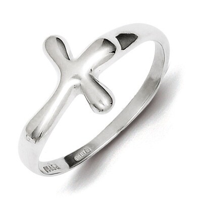 Horizontal Tiny Freeform Cross Ring Sterling Silver QR608, MPN: QR608, 883957252711