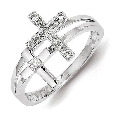 Crosses Ring Sterling Silver Diamond QR4677, MPN: QR4677, 883957265988