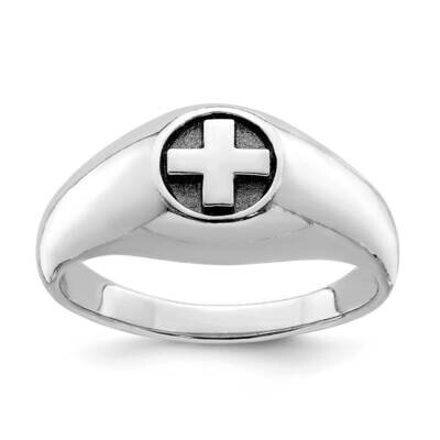 Antiqued Cross Ring Sterling Silver Rhodium-plated QR6849, MPN: QR6849, 883957987262