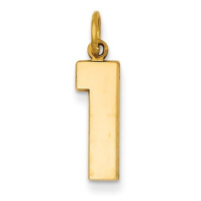 Casted Medium Polished Number 1 Charm 14k Gold MP01, MPN: MP01, 886774103037