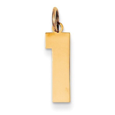 Medium Polished Number 1 Charm 14k Gold LM01, MPN: LM01, 886774101934