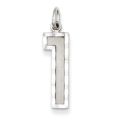 Casted Large Diamond Cut Number 1 Charm 14k White Gold WLN01, MPN: WLN01, 886774120775