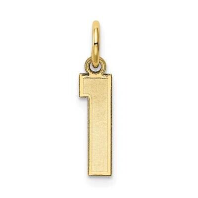 Number 1 Charm 10k Gold Small Satin 10LSS01, MPN: 10LSS01,
