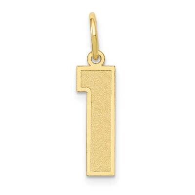 Satin Number 1 Charm 10k Gold Medium 10LSM01, MPN: 10LSM01,