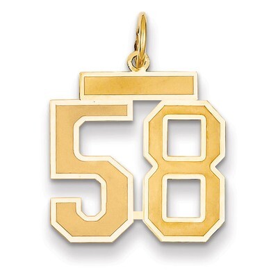 Number 58 Charm 14k Gold Medium Satin LSM58, MPN: LSM58, 883957074863