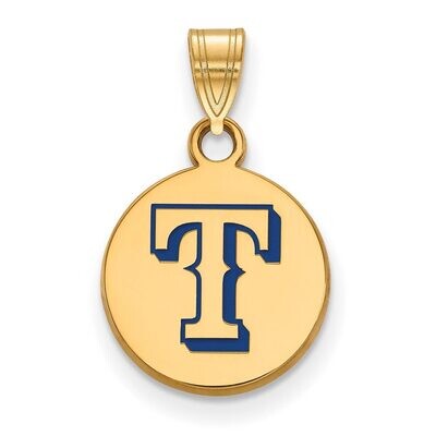 Texas Rangers Small Enamel Disc Pendant Gold-plated Silver GP014RAN, MPN: GP014RAN, 886774917504
