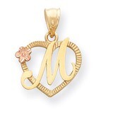 Initial M in Heart Charm 14k Two-Tone Gold D898M, MPN: D898M, 883957130446