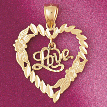 Dazzlers Jewelry Love Heart Pendant Necklace Charm Bracelet in Yellow, White or Rose Gold 3853, MPN…