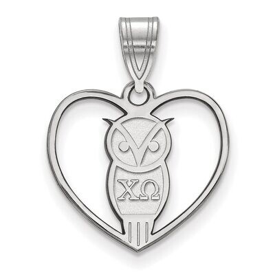 Chi Omega Heart Pendant Sterling Silver SS040CHO, MPN: SS040CHO, 886774608426