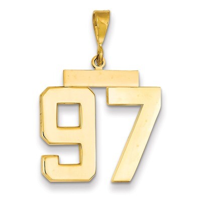 Number 97 Charm 14k Gold Large Polished LP97, MPN: LP97, 883957068374