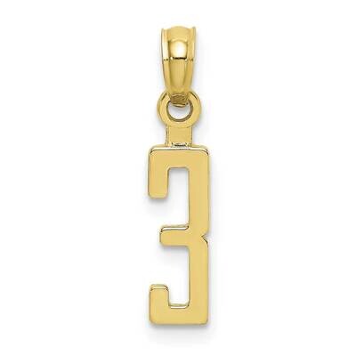 Number 3 Block Charm 10k Gold 10NU03, MPN: 10NU03,