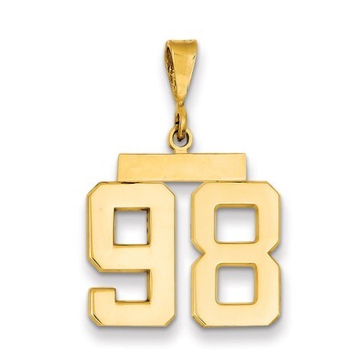Number 98 Charm 14k Gold Medium Polished MP98, MPN: MP98, 883957136394