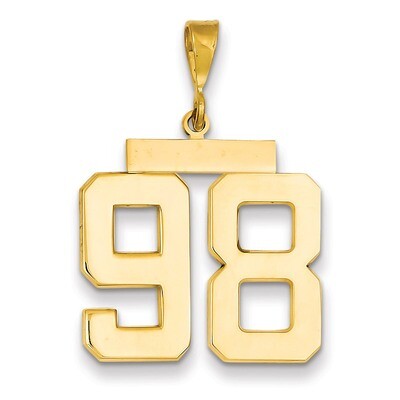 Number 98 Charm 14k Gold Large Polished LP98, MPN: LP98, 883957068404