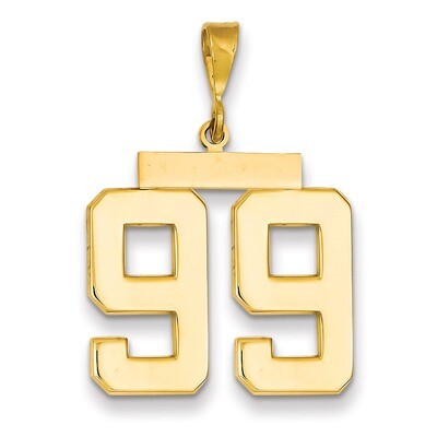 Number 99 Charm 14k Gold Large Polished LP99, MPN: LP99, 883957068411