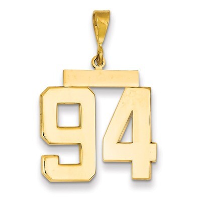 Number 94 Charm 14k Gold Large Polished LP94, MPN: LP94, 883957068190
