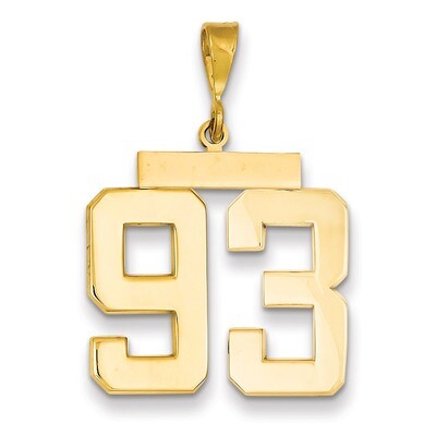 Number 93 Charm 14k Gold Large Polished LP93, MPN: LP93, 883957068183