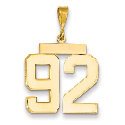 Number 92 Charm 14k Gold Large Polished LP92, MPN: LP92, 883957068176