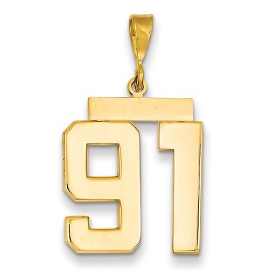 Number 91 Charm 14k Gold Large Polished LP91, MPN: LP91, 883957068169