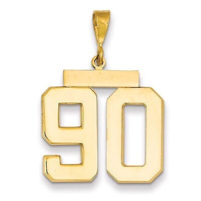 Number 90 Charm 14k Gold Large Polished LP90, MPN: LP90, 883957068152
