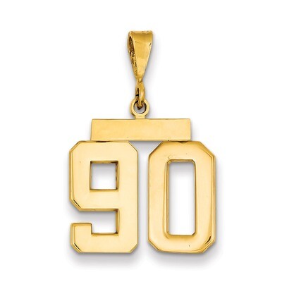 Number 90 Charm 14k Gold Medium Polished MP90, MPN: MP90, 883957136318
