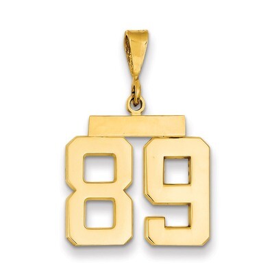 Number 89 Charm 14k Gold Medium Polished MP89, MPN: MP89, 883957136301