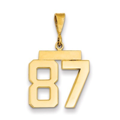 Number 87 Charm 14k Gold Medium Polished MP87, MPN: MP87, 883957136288