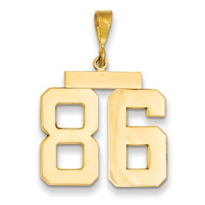 Number 86 Charm 14k Gold Large Polished LP86, MPN: LP86, 883957068114