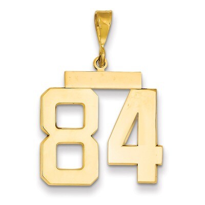 Number 84 Charm 14k Gold Large Polished LP84, MPN: LP84, 883957068077