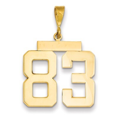 Number 83 Charm 14k Gold Large Polished LP83, MPN: LP83, 883957068046