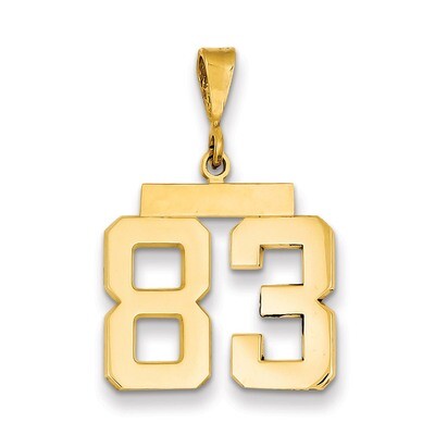 Number 83 Charm 14k Gold Medium Polished MP83, MPN: MP83, 883957136240