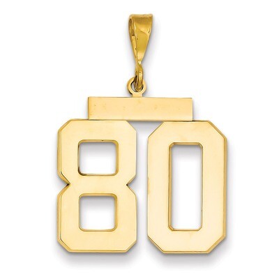 Number 80 Charm 14k Gold Large Polished LP80, MPN: LP80, 883957067889