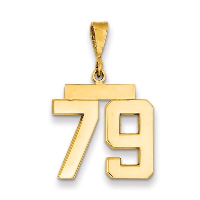 Number 79 Charm 14k Gold Medium Polished MP79, MPN: MP79, 883957136202
