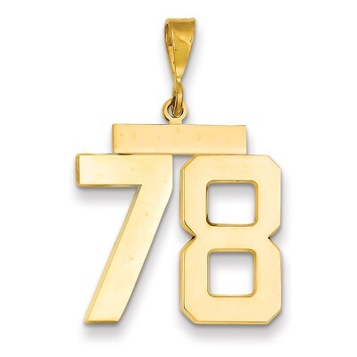 Number 78 Charm 14k Gold Large Polished LP78, MPN: LP78, 883957067865