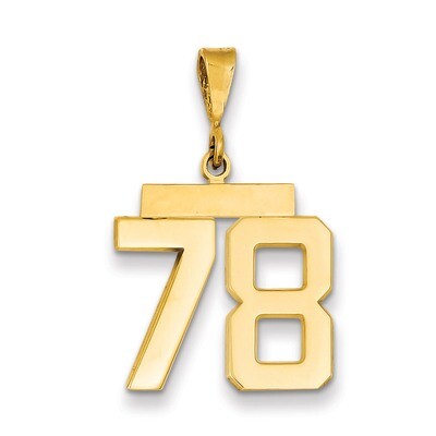 Number 78 Charm 14k Gold Medium Polished MP78, MPN: MP78, 883957136196