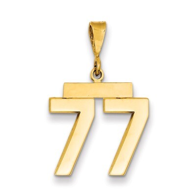 Number 77 Charm 14k Gold Medium Polished MP77, MPN: MP77, 883957136172