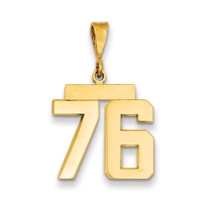 Number 76 Charm 14k Gold Medium Polished MP76, MPN: MP76, 883957135700